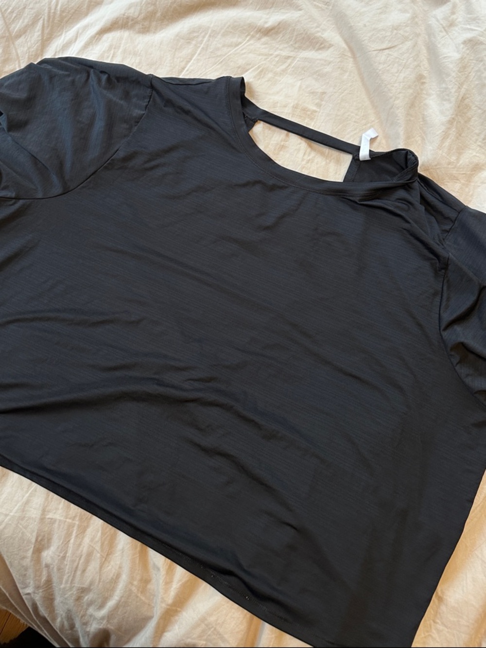 Fabletics Black Short-Sleeve Open-Back Workout Tee